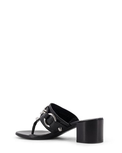 Balenciaga White City Tong Leather Heeled Sandals
