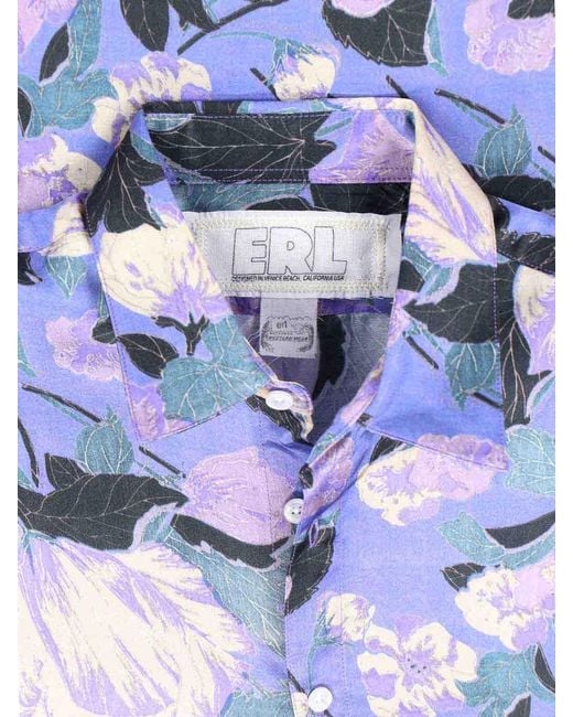 ERL Blue Viscose Shirt for men