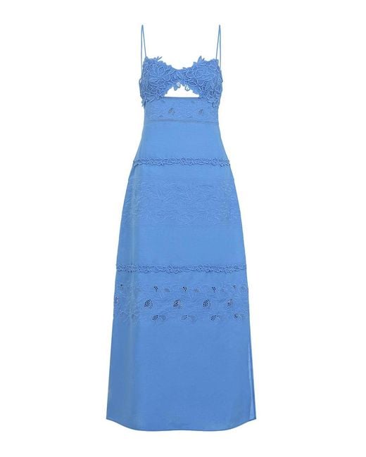 Ermanno Scervino Blue Sleeveless Midi Dress