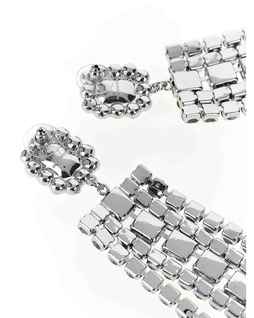 Self-Portrait White Multi Crystal Droplet Earrings