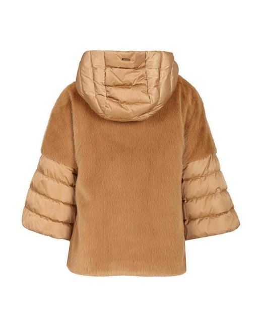 Herno Brown Satin Cape