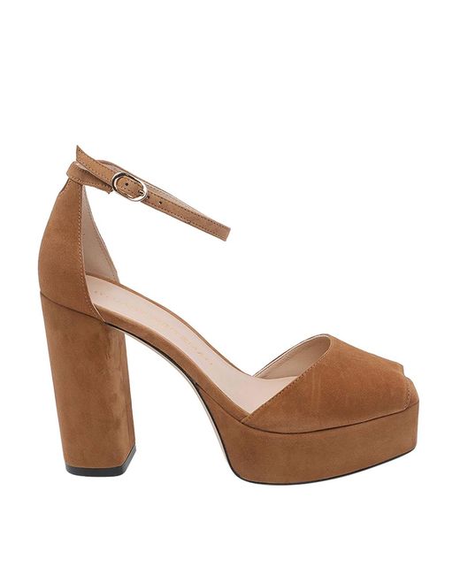Stuart Weitzman Brown Sabrina Platform Pumps