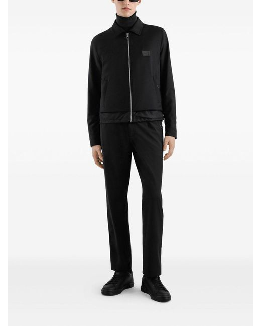 Dolce & Gabbana Black Dolce &Amp Gabbana Wool Canvas Jacket for men