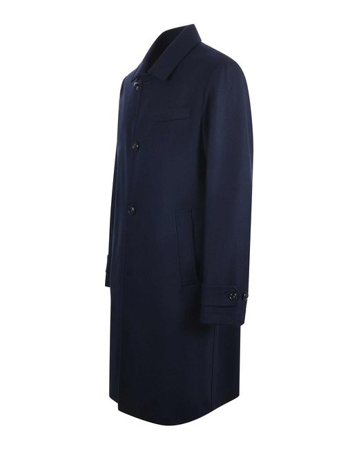 Fay Blue Wool And Cashmere Coat for men