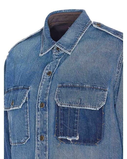 Maison Margiela Blue Denim Shirt for men