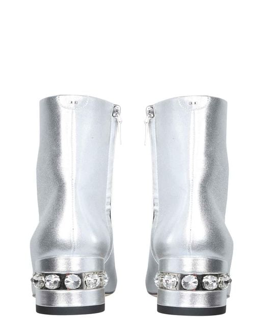 Nicholas Kirkwood White Crystal Boots