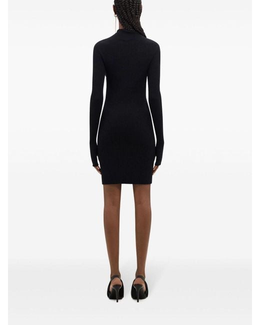 Courreges Black Organic Cotton Mini Dress