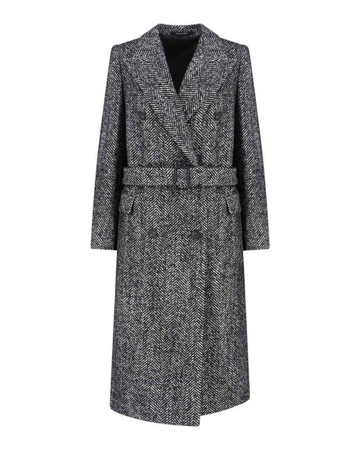 Tagliatore Gray Double-Breasted Coat