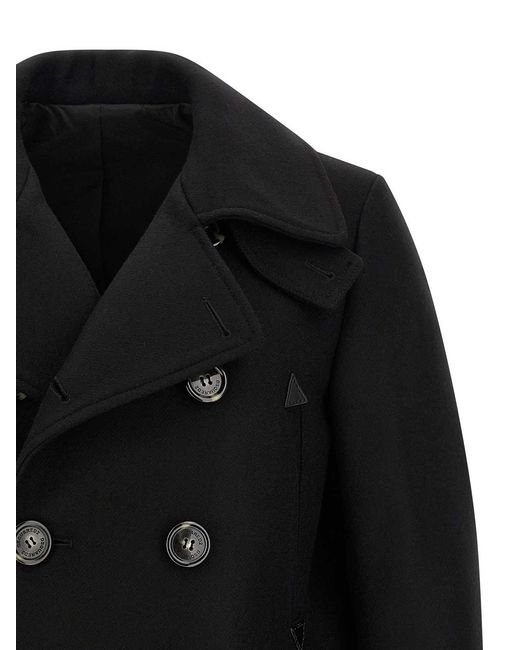 DSquared² Black Double-Breasted Coat for men