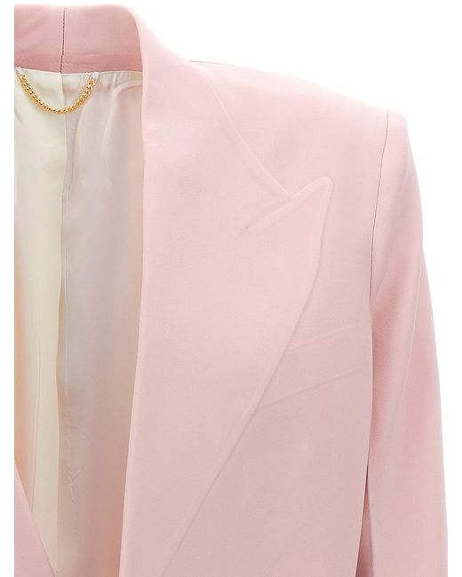 Victoria Beckham Pink Single-Breasted Blazer Jacket