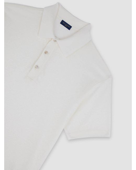 Paul & Shark White Linen Jersey Pole for men