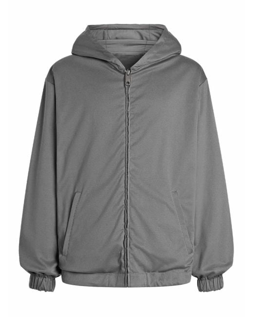 Dolce & Gabbana Gray Logo-Plaque Bomber Jacket for men