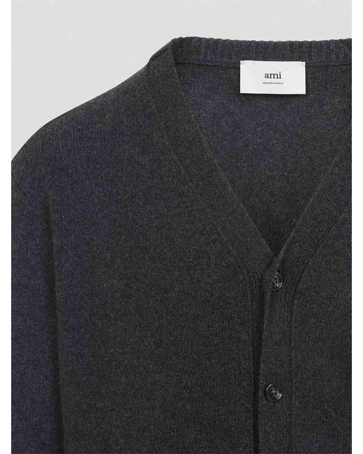 AMI Blue Adc Cardigan for men