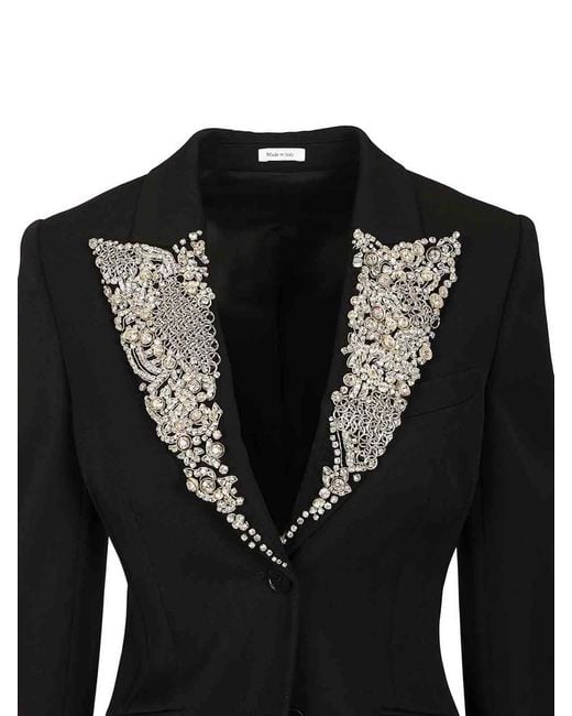 McQueen Black Single-Breasted Jacket