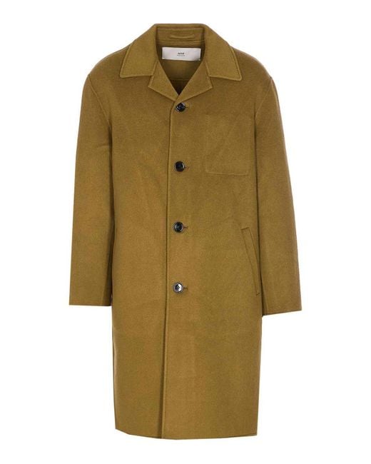 AMI Green Single Breasted Coat for men