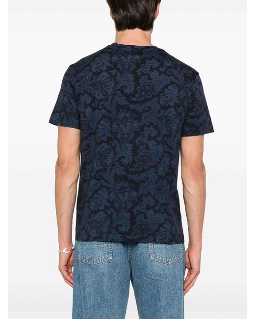 Etro Blue Tshirt Roma for men