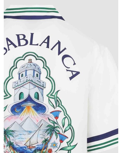Casablanca White Hotel Emblem S/S Shirt for men