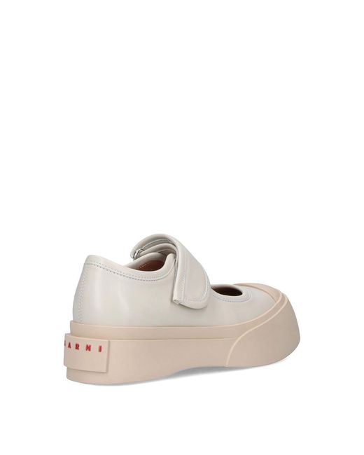 Marni Natural Mary Jane Round-Toe Sneakers