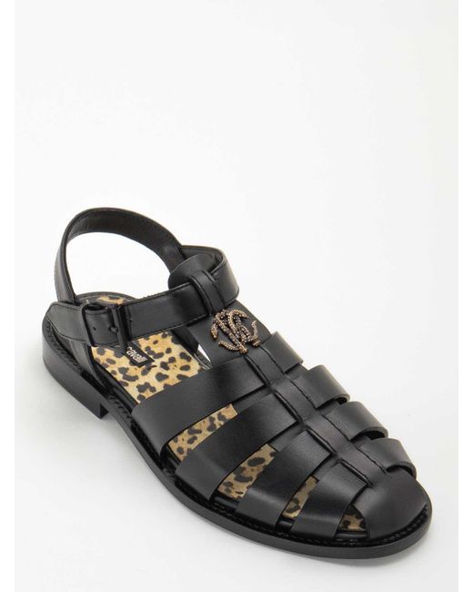 Roberto Cavalli Black Sandals for men