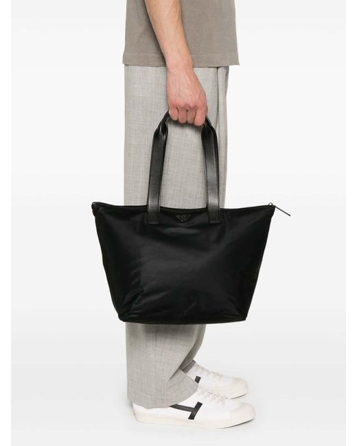Emporio Armani Black Nylon Tote Bag for men