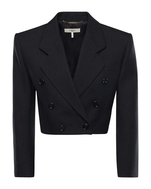 Chloé Blue Short Striped Spencer Jacket