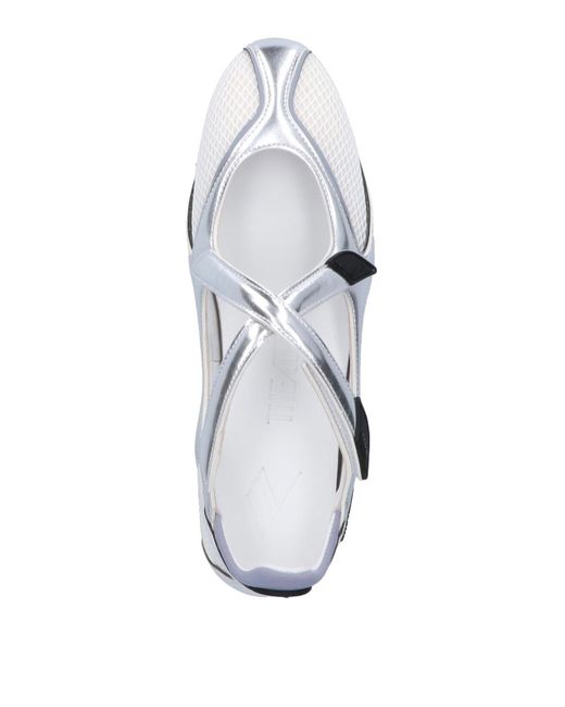 The Attico White Ballerina Flat Floor 01