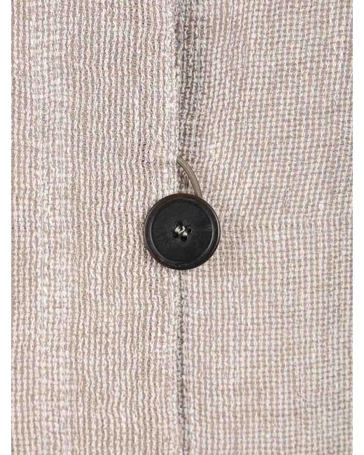 Emporio Armani Gray Linen Gauze Shirt Jacket