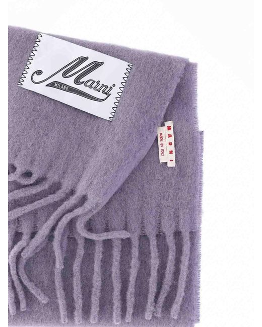 Marni Purple Alpaca Blend Scarf