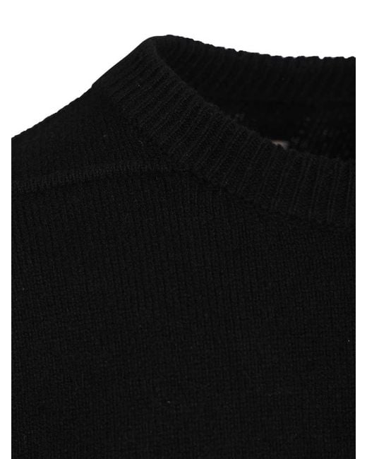 Rick Owens Black Crew Neck Sweater for men