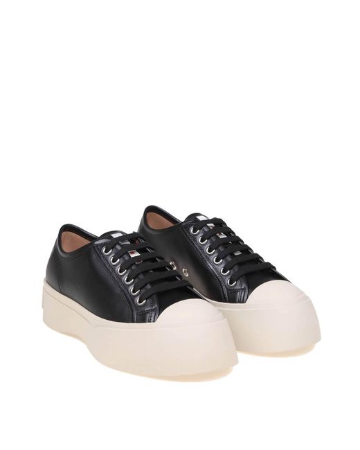 Marni Black Leather Lace-up Sneakers