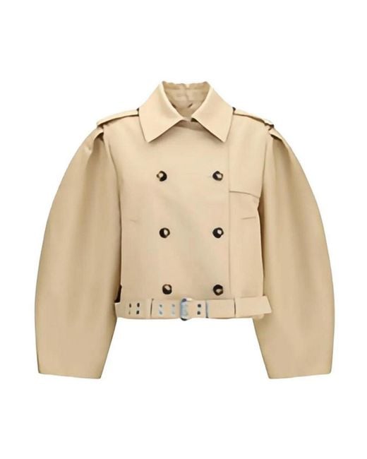 Ganni Natural Double Cotton Belted Jacket