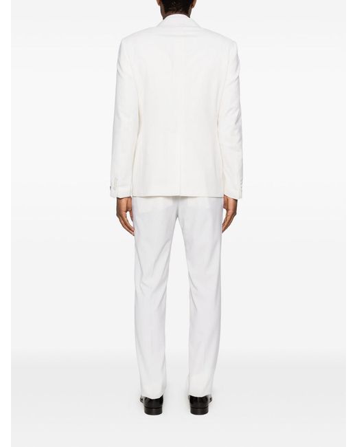 Tagliatore White Lightweight Linen Suit for men