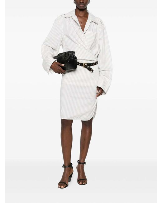IRO White Lazul Striped Cotton Dress