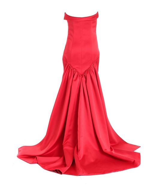 Moschino Red Embellished Heart Sleeveless Maxi Dress