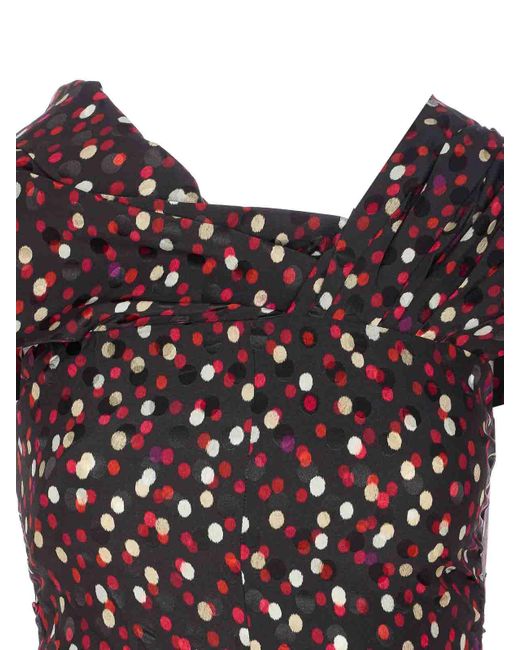 Isabel Marant Red Dot Printed Short Sleeve Top