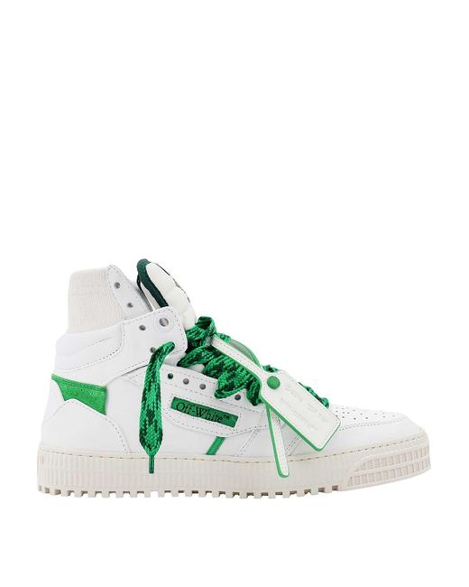 Off-White c/o Virgil Abloh Green Leather Sneakers With Iconic Zip-tie for men