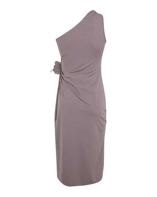 Coperni Purple Asymmetric Mini Flower Gown