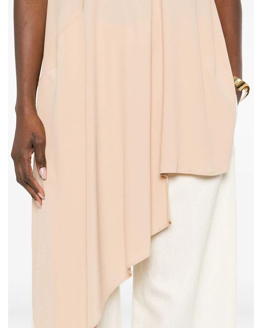 Fabiana Filippi Natural Asymmetric Hem Sleeveless Top