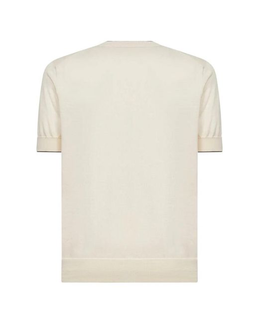 Brunello Cucinelli Natural Cotton Lightweight Knit T-Shirt for men