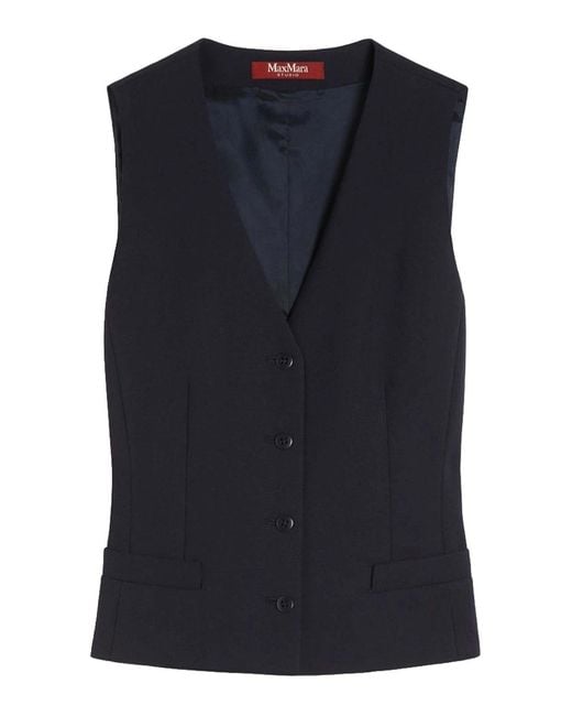 Max Mara Blue Studio Madia V-Neck Gilet