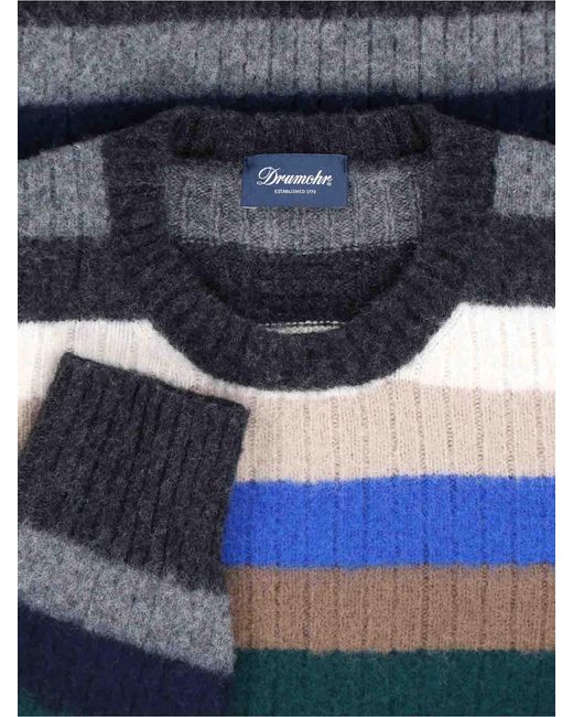 Drumohr Blue Wool Sweater for men