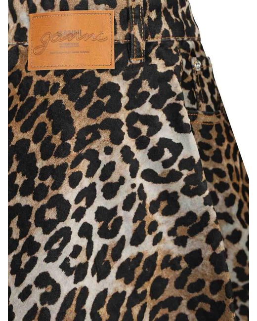 Ganni Multicolor Leopard Print Miniskirt
