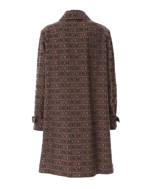 Moschino Brown Logo Raincoat