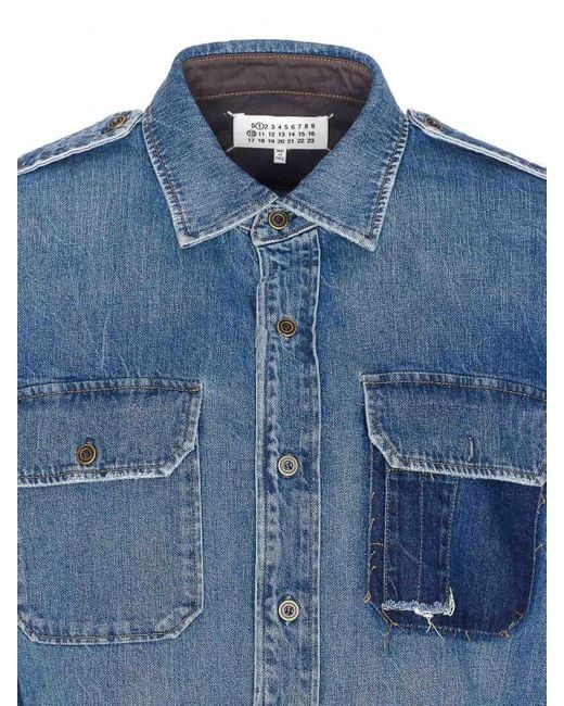 Maison Margiela Blue Denim Shirt for men
