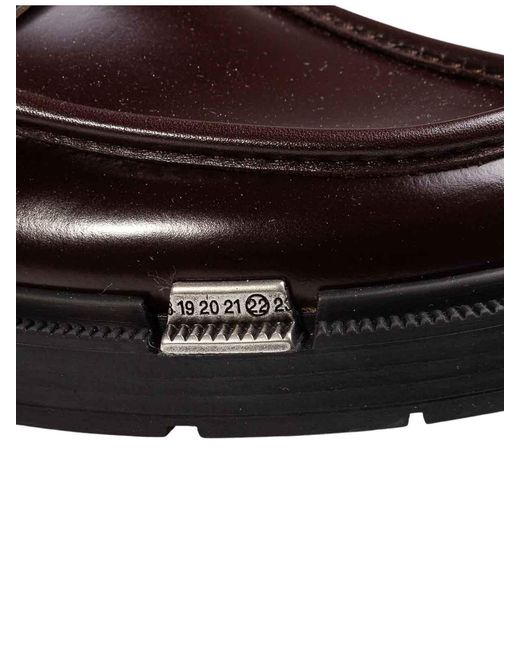 Maison Margiela Brown Wine-Coloured Brushed Leather Moccasins for men