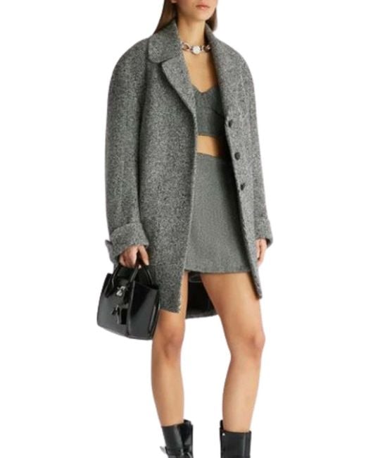 Ermanno Scervino Gray Houndstooth Coat