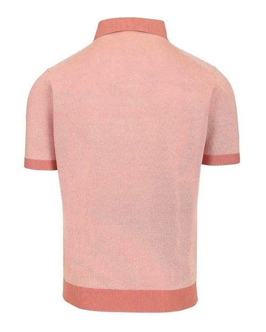 FILIPPO DE LAURENTIIS Pink Pique Polo Shirt for men