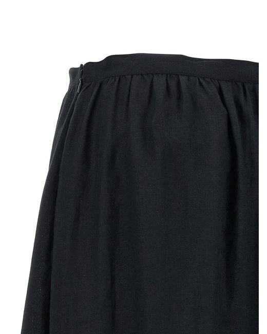 Kiton Black Fringed Skirt