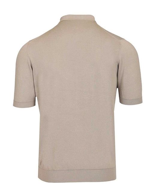 Fedeli Natural Short-Sleeved Polo Shirt for men