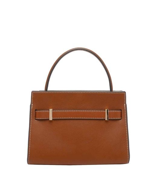 Tory Burch Brown Petite Double Lee Radziwill Handbag